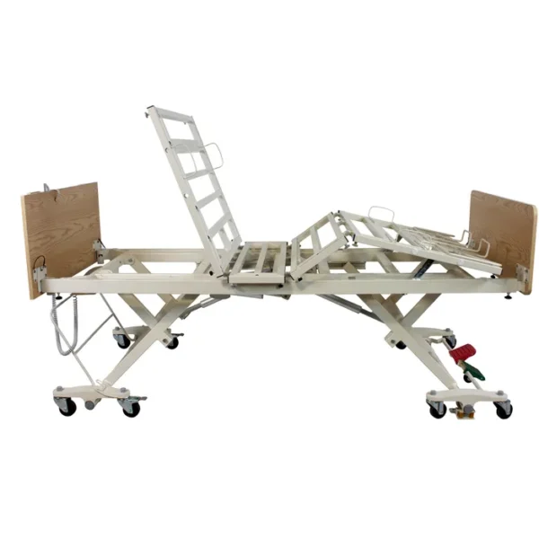 Bariatric Long-Term Care Bed - DB300, 5 Function Low Bed, Expands to 48" w/ Amber Cherry Wood Boards - Image 2