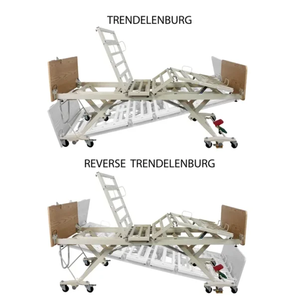 Bariatric Long-Term Care Bed - DB300, 5 Function Low Bed, Expands to 48" w/ Amber Cherry Wood Boards - Image 3