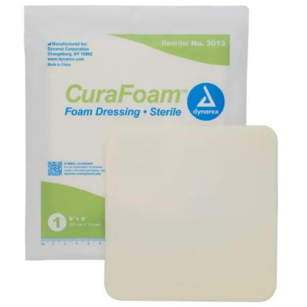 CuraFoam Foam Dressing - 4″×4¼″