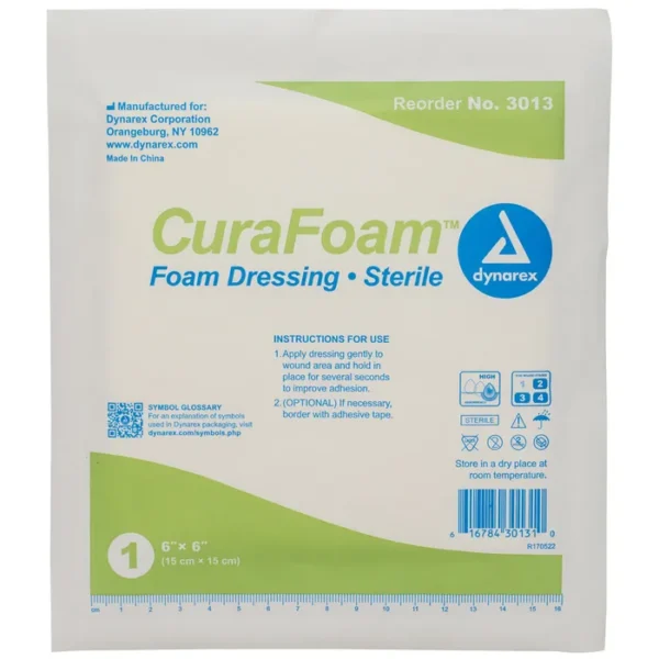 CuraFoam Foam Dressing - 6"x6" - Image 4