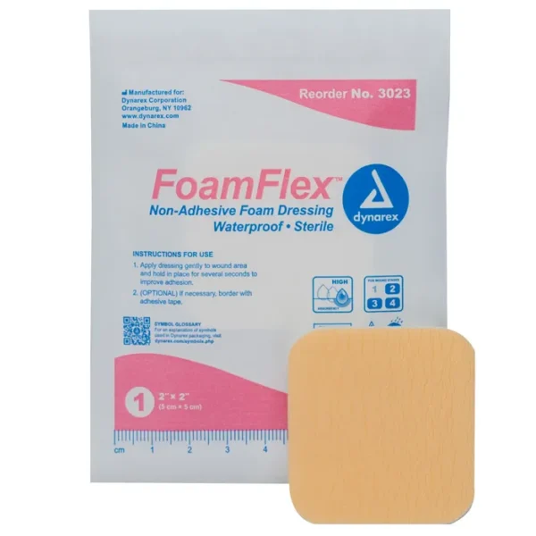 FoamFlex Non-Adhesive Waterproof Foam Dressing - 4"x4"