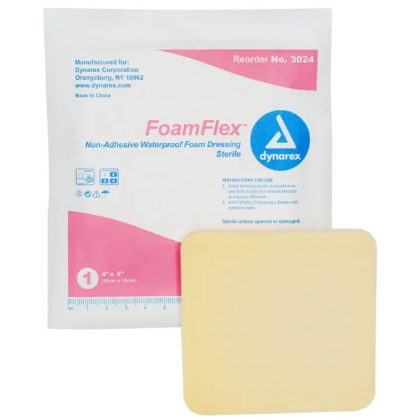 FoamFlex Non-Adhesive Waterproof Foam Dressing - 4"x4" - Image 3