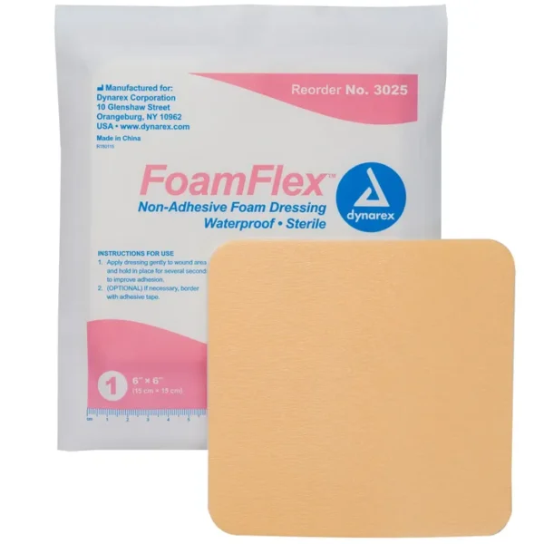 FoamFlex Non-Adhesive Waterproof Foam Dressing - 4"x4" - Image 2