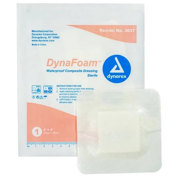 DynaFoam Waterproof Bordered Foam Dressing - 4"x4"