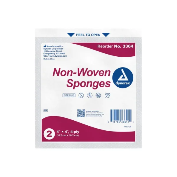 Non-Woven Sponge Sterile 2's, 4"x 4", 4 Ply - Image 3