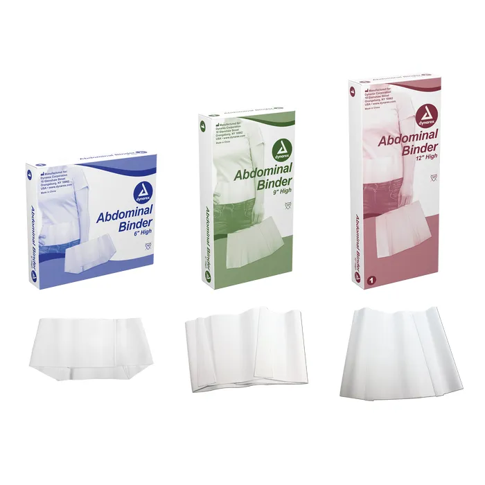 three different fits of abdominal binder