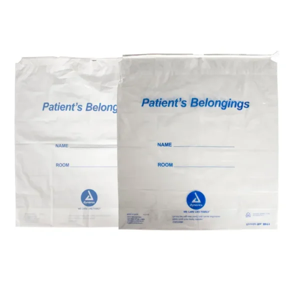 Patient Belonging Bag - Drawstring 16" x 18" x 4"  clear