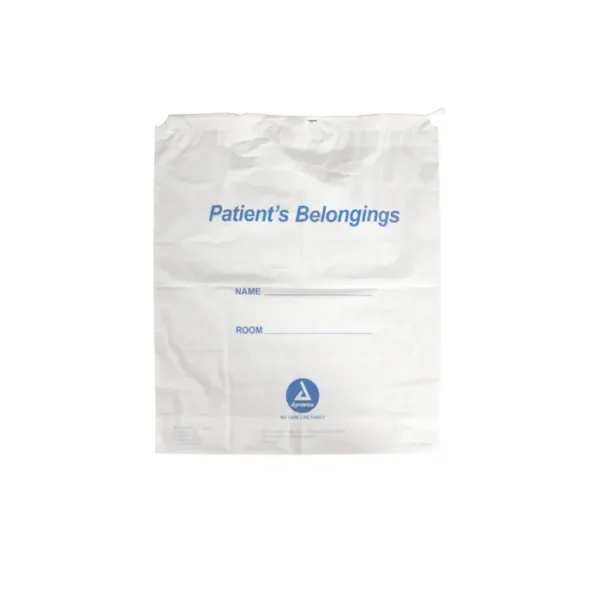 Patient Belonging Bag - Drawstring 16" x 18" x 4"  clear - Image 2