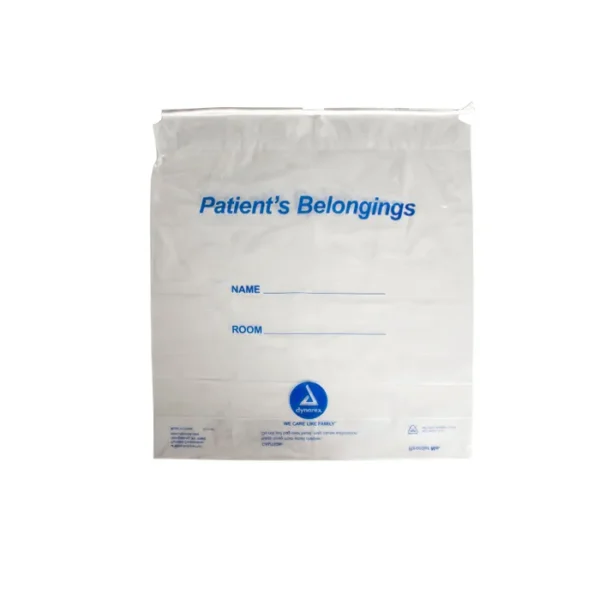 Patient Belonging Bag - Drawstring 18" x 20" x 4" white - Image 3