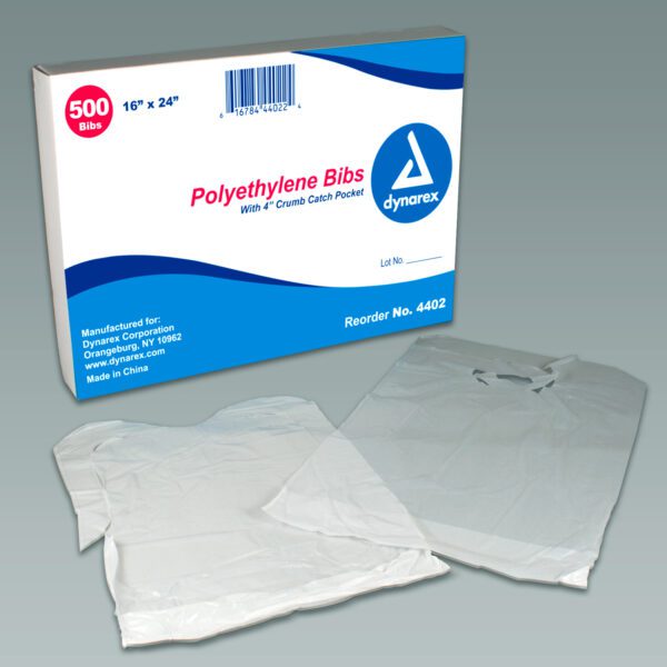 Polyethylene Bibs crumb catch 3" pocket 16" x 24"