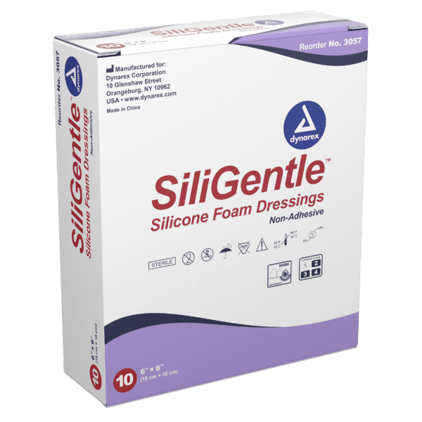 SiliGentle Non-Adhesive Silicone Foam Dressings - 6"x6" - Image 3