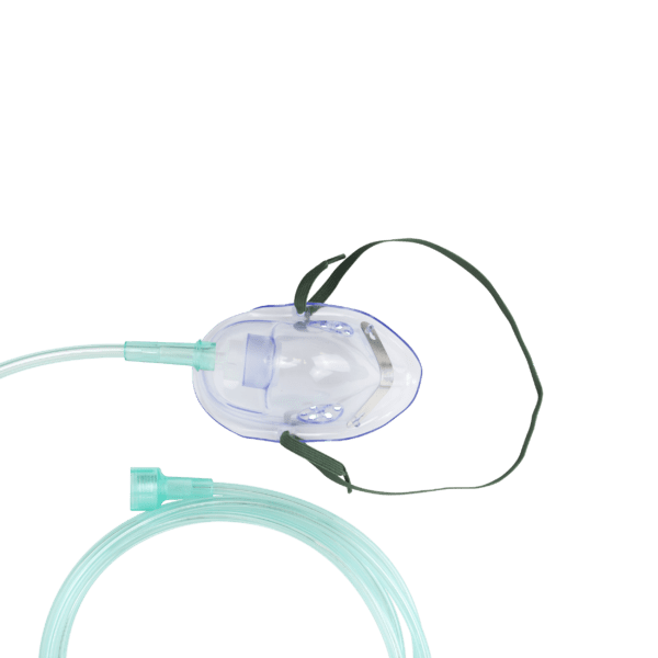 Elongated Oxygen Mask – Medium-Concentration w/ 7ft (2.1 m) Tubing with Universal Connector – Pediatric