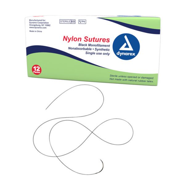 Nylon Sutures-Non Absorbable-Synthetic Black, 3-0, C7 Needle, 18"