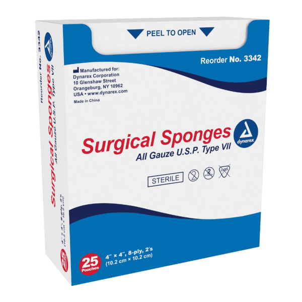 Surgical Gauze Sponge Sterile 2's 4"x 4"  8 Ply