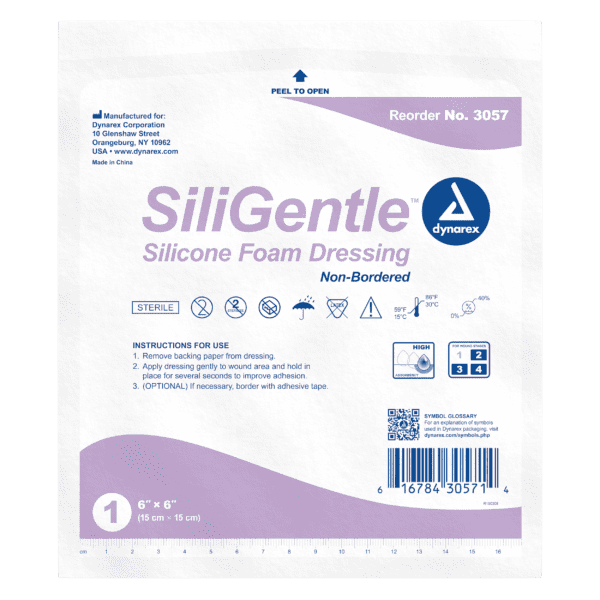 SiliGentle Non-Adhesive Silicone Foam Dressings - 6"x6" - Image 2