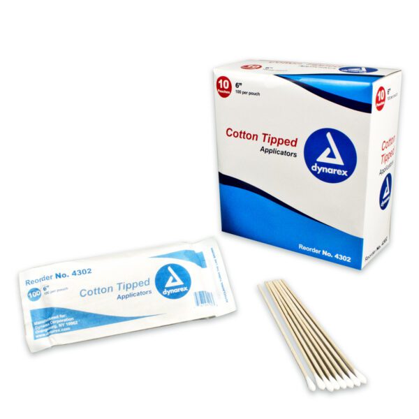 Cotton Tipped Wood Applicators Non-sterile 6"