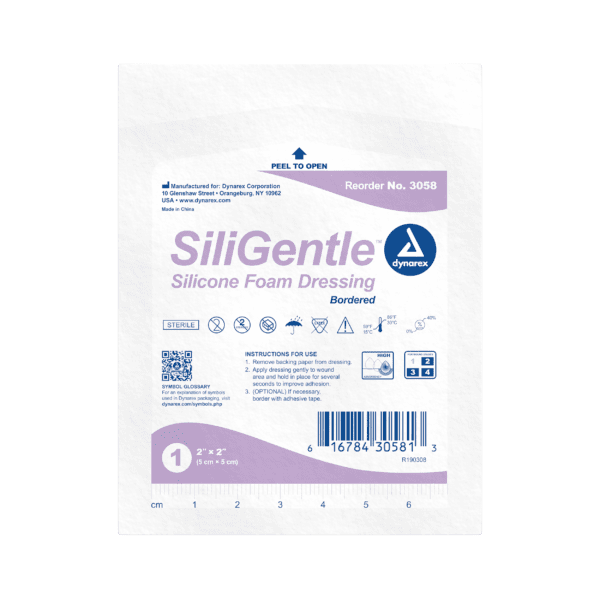 SiliGentle Silicone Bordered Foam Dressings - 2"x2" - Image 4