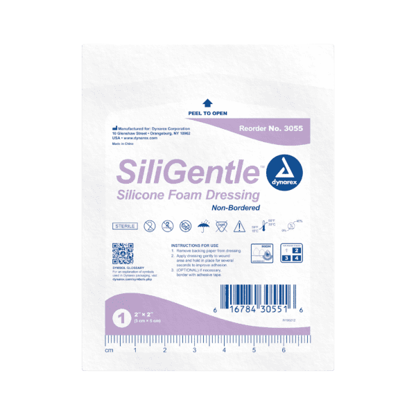 SiliGentle Non-Adhesive Silicone Foam Dressings - 2"x2" - Image 4