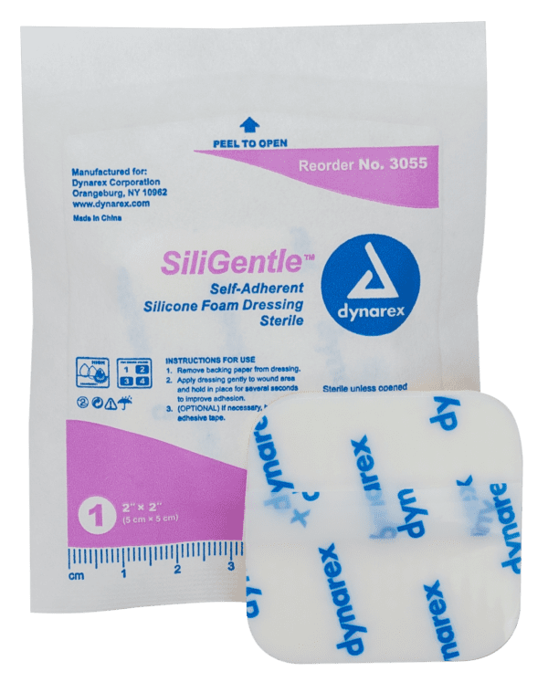 SiliGentle Non-Adhesive Silicone Foam Dressings - 2"x2"