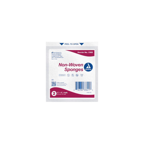 Non-Woven Sponge Sterile 2's, 2"x 2", 4 Ply - Image 3