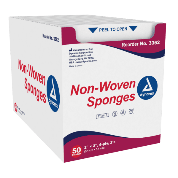 Non-Woven Sponge Sterile 2's, 2"x 2", 4 Ply