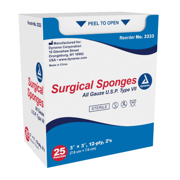 Surgical Gauze Sponge Sterile 2's 3"x 3" 12 Ply