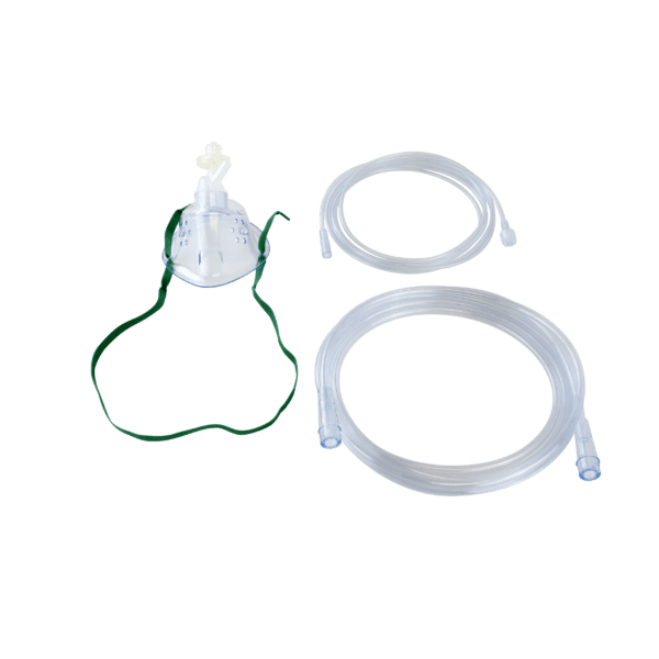 Oxygen C02 Elongated Mask w/ CO2 Sampling Line with Filter and Male/Male Connector, and 7ft Oxygen Tubing – Adult