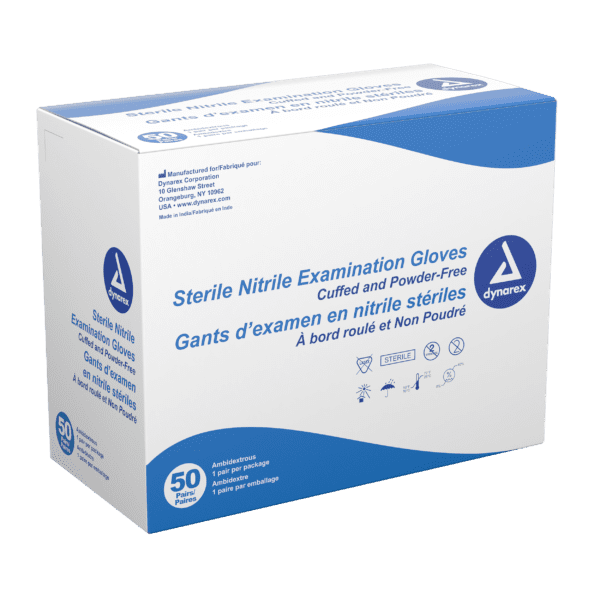 Sterile Nitrile Examination Gloves- Powder Free - Pairs (Size L)