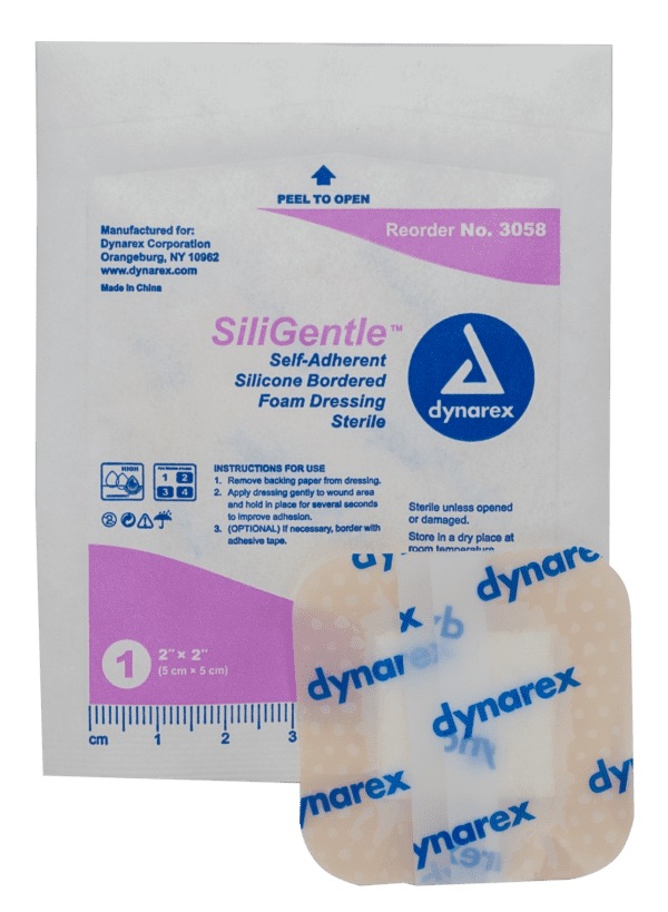 SiliGentle Silicone Bordered Foam Dressings - 2"x2"