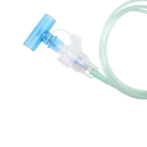 Small Volume Nebulizer 6 cc Cups w/ 7ft Tubing, Standard Connector, and Spring Loaded T 22mm OD × 22mm OD - Image 2