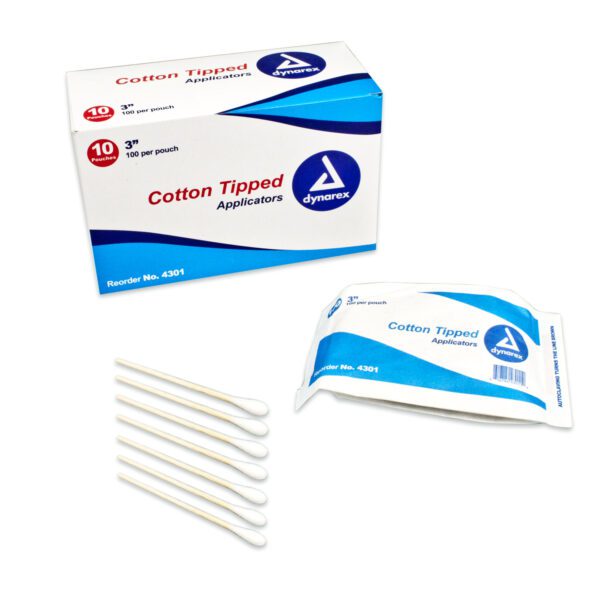 Cotton Tipped Wood Applicators Non-sterile 3"