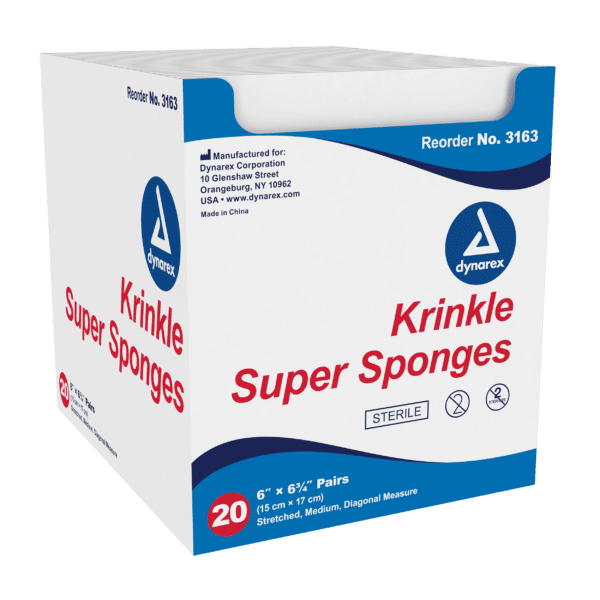 Krinkle Super Sponges - 6" x 6.75", Sterile, 2's