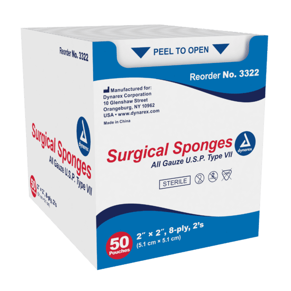 Surgical Gauze Sponge Sterile 2's 2"x 2"  8 Ply