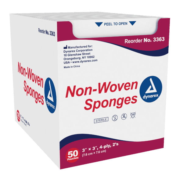 Non-Woven Sponge Sterile 2's, 3"x 3", 4 Ply