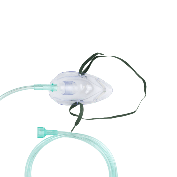 Standard Oxygen Mask – Medium-Concentration w/ 7ft (2.1 m) Tubing with Universal Connector – Adult