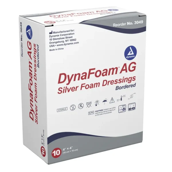 DynaFoam AG Bordered Silver Foam Dressing - 4"X4" - Image 2