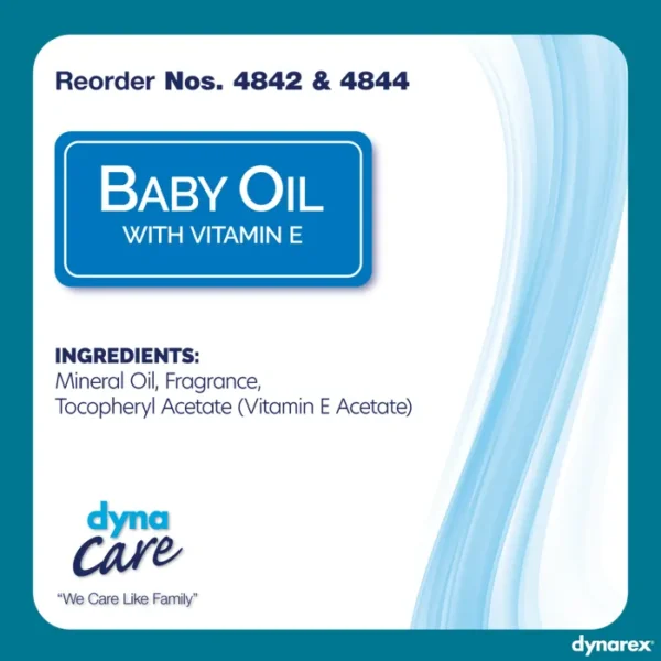 DynaCare Baby Oil with Vitamin E ingredients