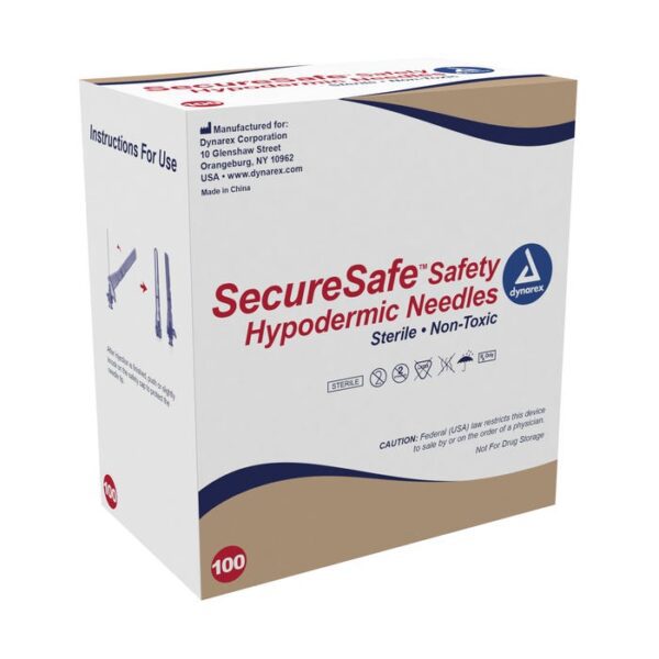 SecureSafe Safety Hypodermic Needle 21G, 1" needle - Image 6