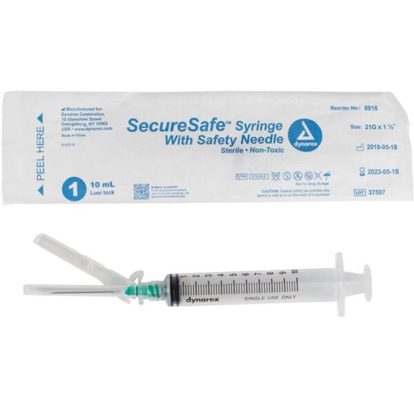 SecureSafe Syringe with Safety Needle - 1cc - 25G, 1" needle - Image 2