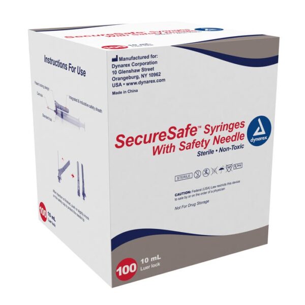 SecureSafe Syringe with Safety Needle - 1cc - 25G, 1" needle - Image 6