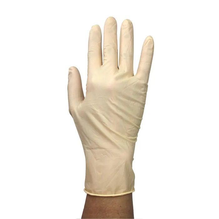 medical gloves in hand