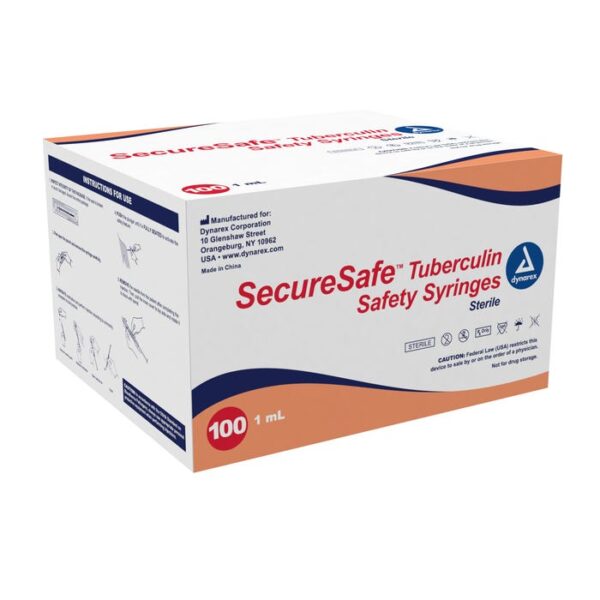 SecureSafe Tuberculin Safety Syringe - 1cc - 27G, 1/2" needle