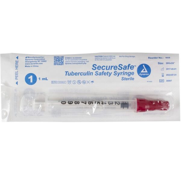 SecureSafe Tuberculin Safety Syringe - 1cc - 27G, 1/2" needle - Image 4