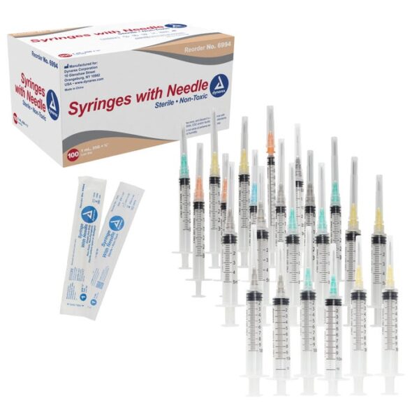 Syringes With Needle - 3cc - 20G, 1" needle