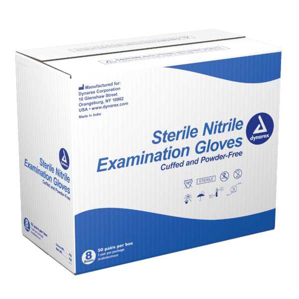 Sterile Nitrile Examination Gloves- Powder Free - Pairs (Size M) - Image 3