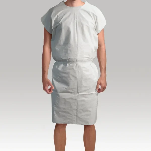 Exam Gown 3-ply Tissue, White - Image 3